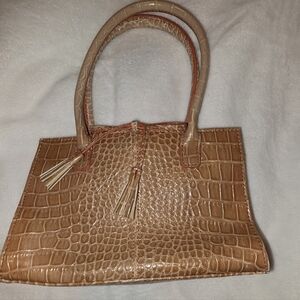 Liz Claiborne Tan Crocodile-Embossed Women's Handbag
